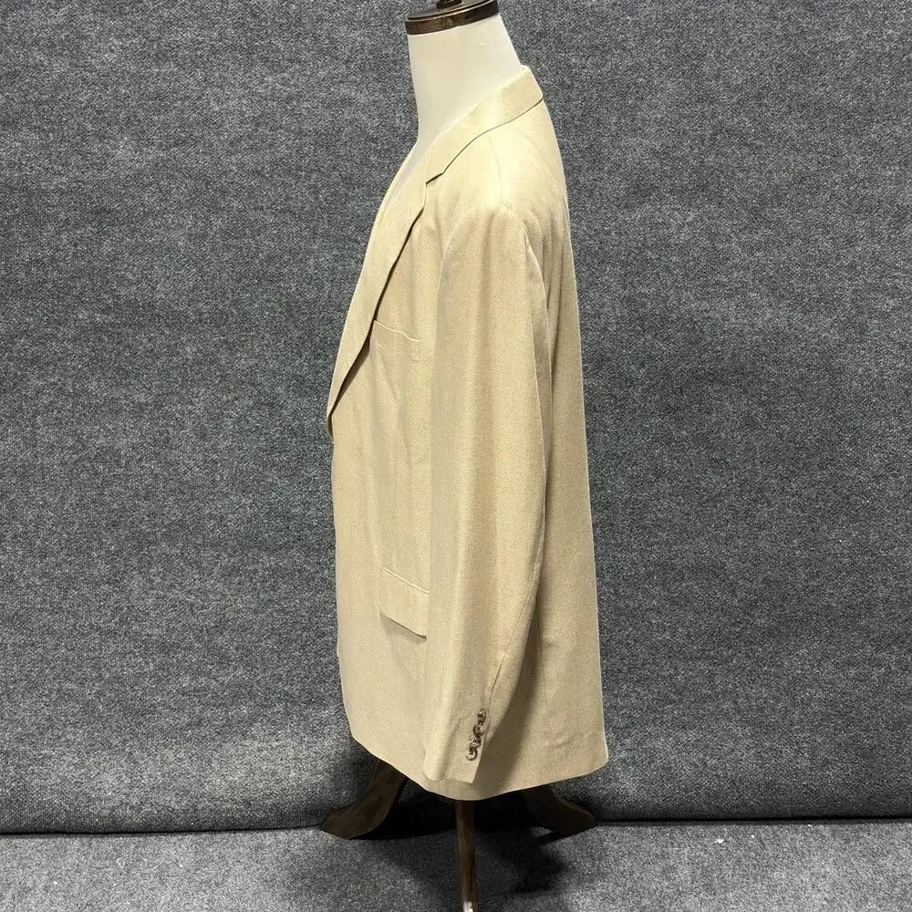 Jos. A. Bank Blazer Mens 48 Long Beige Silk Sport Coat Jacket Classic Fit